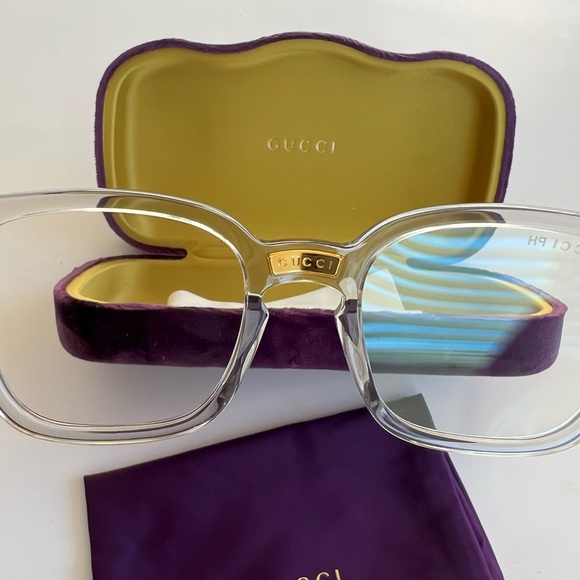 NEW GUCCI GG01840 005 UNISEX
CLEAR EYEGLASSES - Picture 5 of 12